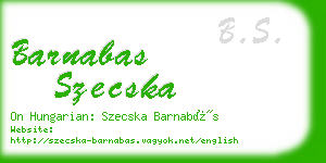 barnabas szecska business card